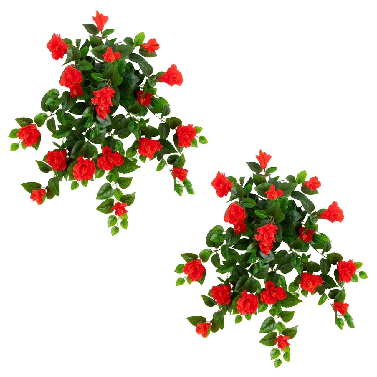 24" UV Resistant Artificial Hibiscus Hanging Plants, 2ct.